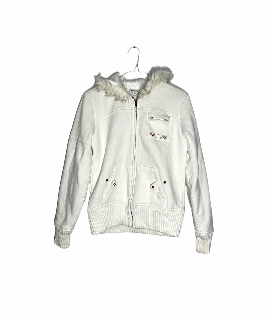 Roxy Thick White Short Coat - Size 10 - The Re: Club