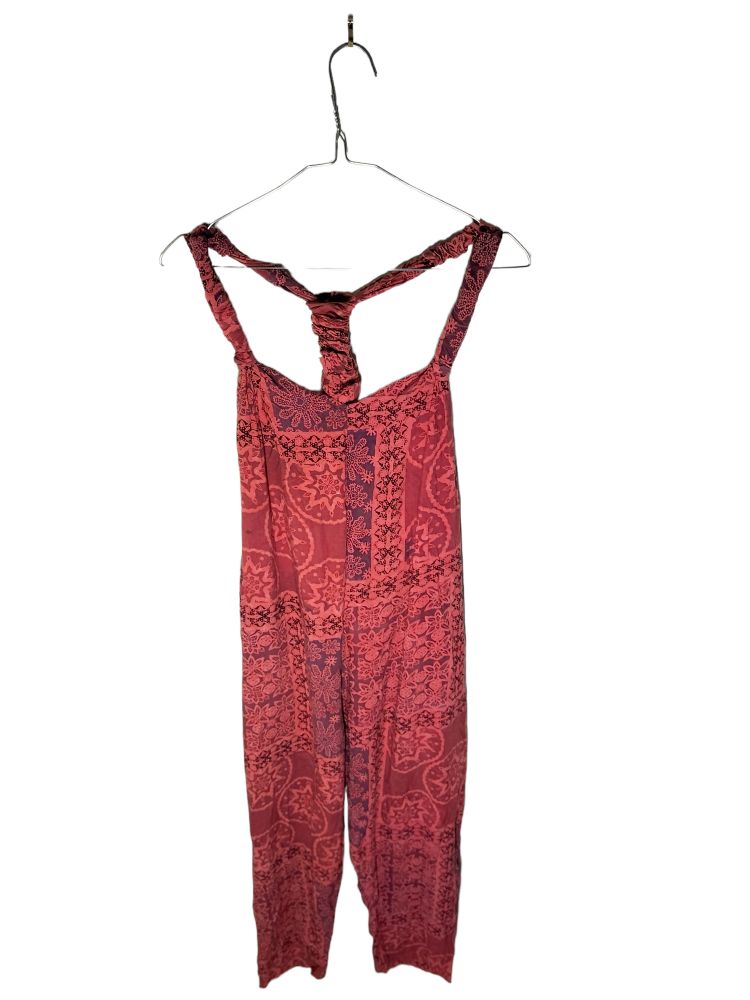 Skally Rags Red Patterned Jumpsuit- Size 10 - The Re: Club