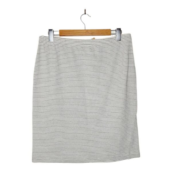 Sandra Viden White Striped Skirt- Size XL - The Re: Club