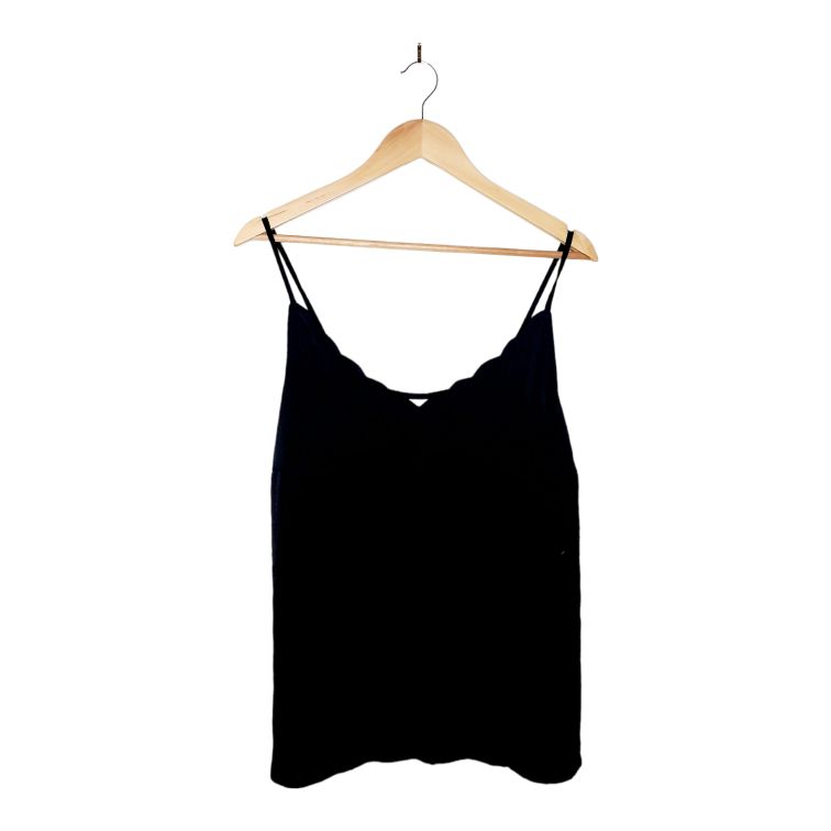 Black Scalloped Singlet- Size 14 - The Re: Club